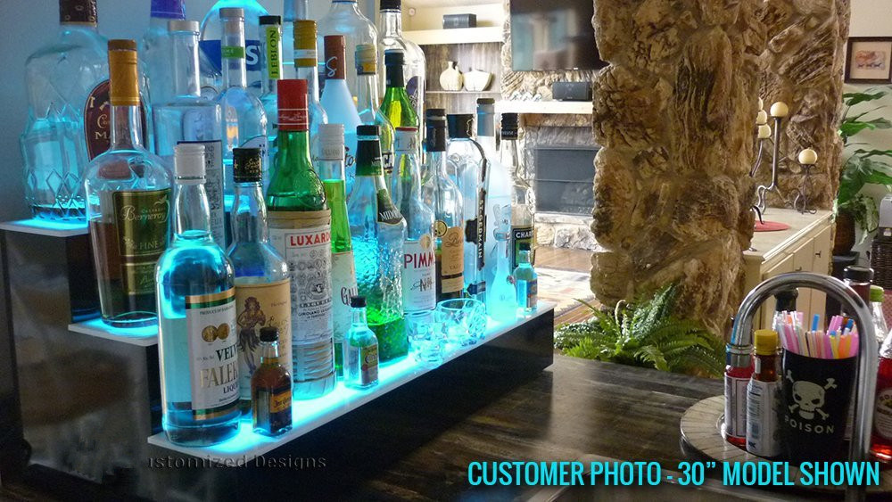 Custom Creative Acrylic Wine Bottle Display Stand with LED