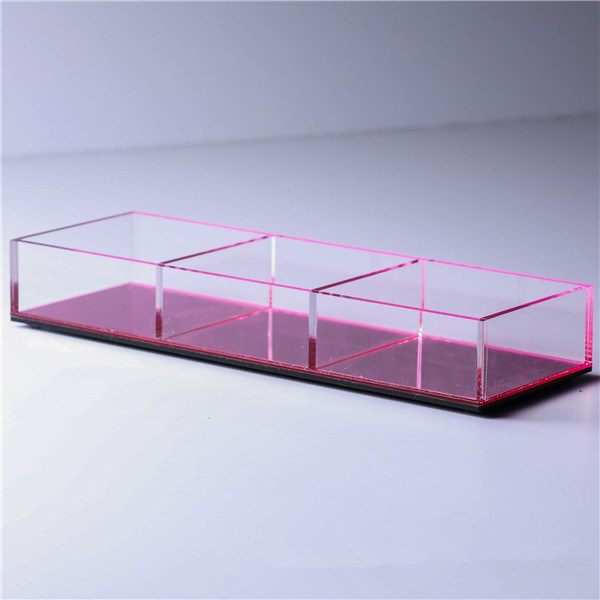 3-Section Acrylic Vanity Tray, Lucite Jewelry Box Makeup Cosmetic Display Organizer