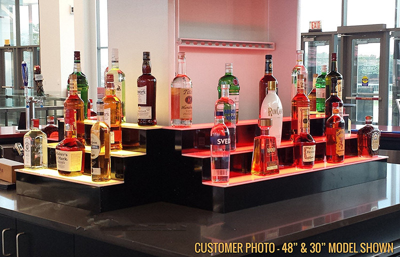 Custom Creative Acrylic Wine Bottle Display Stand with LED