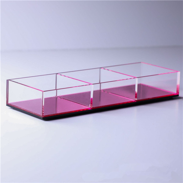 3-Section Acrylic Vanity Tray, Lucite Jewelry Box Makeup Cosmetic Display Organizer