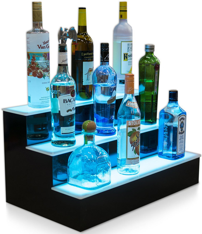 Custom Creative Acrylic Wine Bottle Display Stand with LED