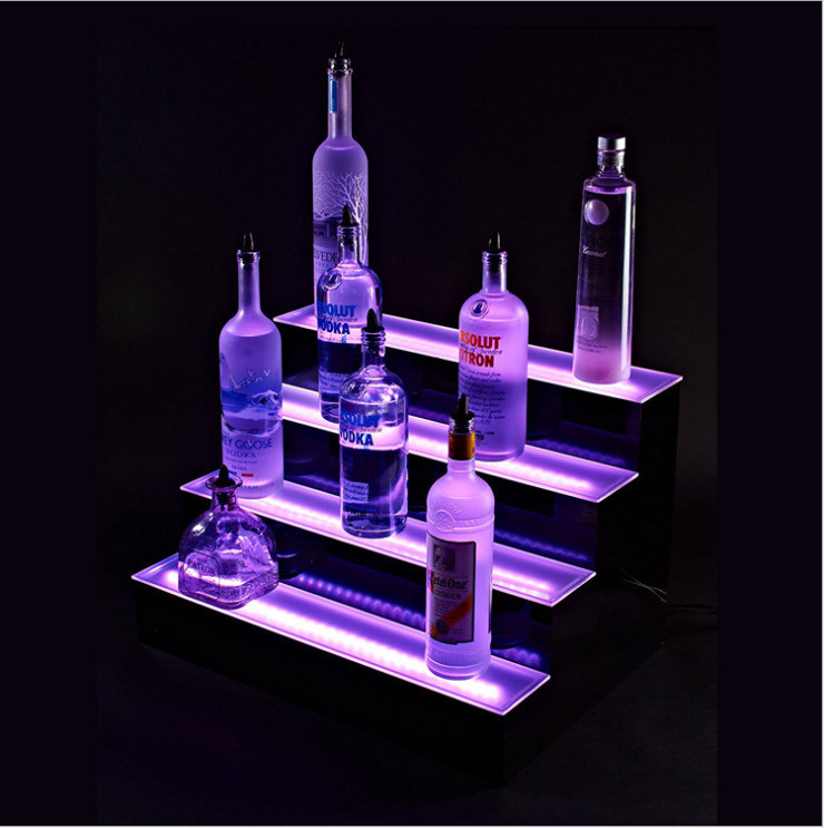 Wall Mounted Wine Bottle Holder Rack, Rustic Liquor Display Shelf