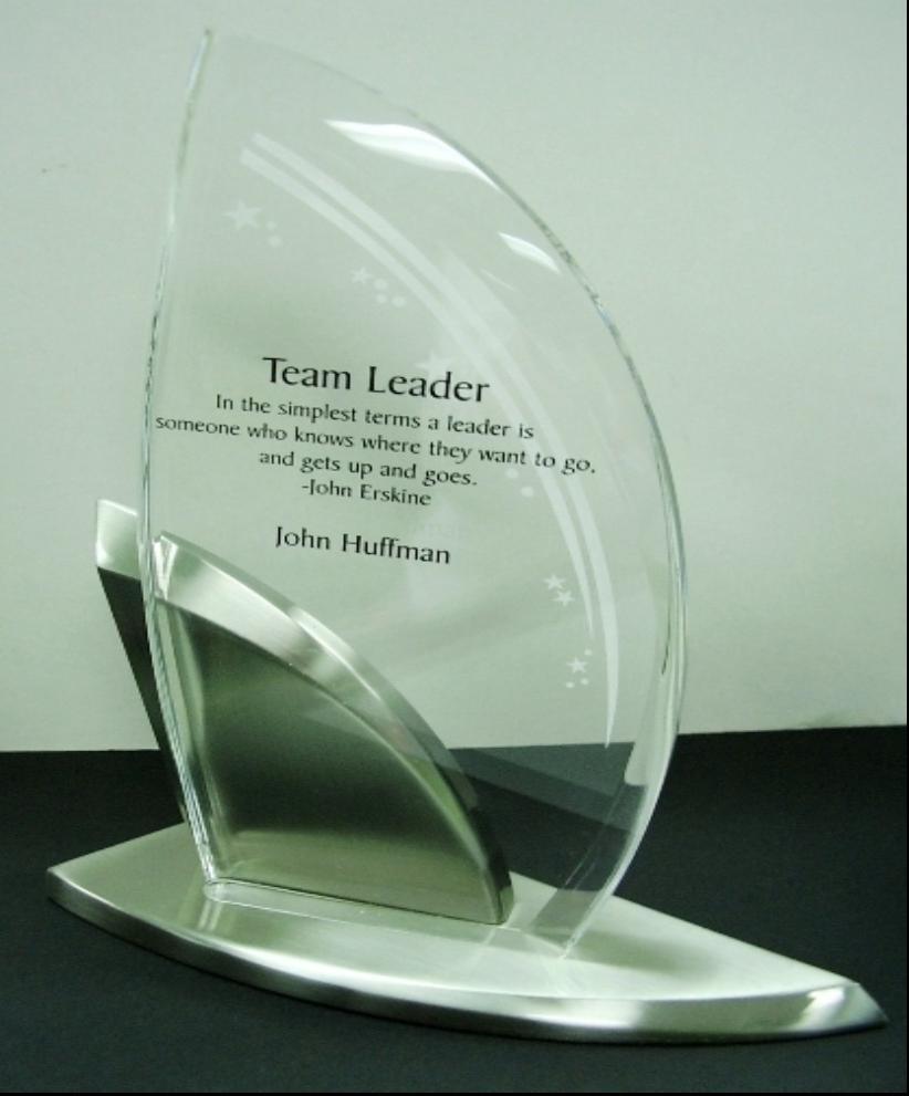 Customize Ad-213 Clear Laser Engraved Acrylic Hot Press Trophy Plaque